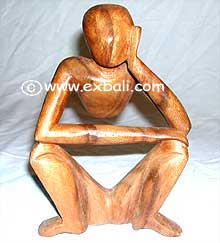 Thinker Wood Carving