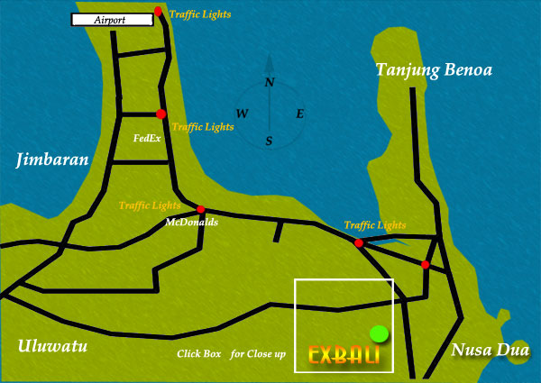 Map of South Bali