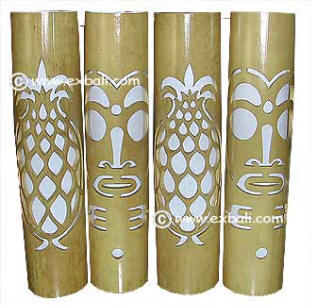 Carved Bamboo Lampshades