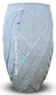 Carved cement vase