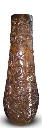 Carved palm pot