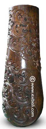 carved Bali palm pot