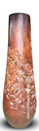 carved Bali palm vase