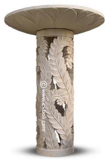 Carved garden plinth