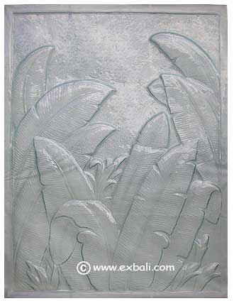 leaf pattern embossed glass panel