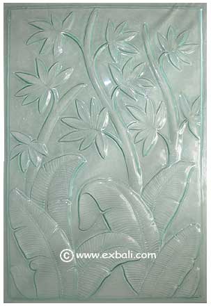 Embossed glass panel from Bali
