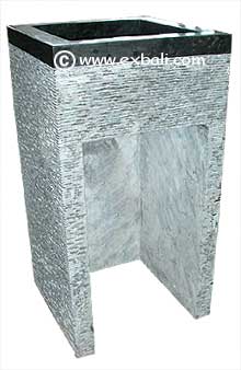 Black textured Marble pedestal hand-basin