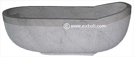 Solid marble bathtub