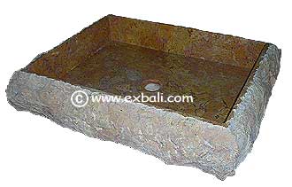 Textured marble wash basin 
