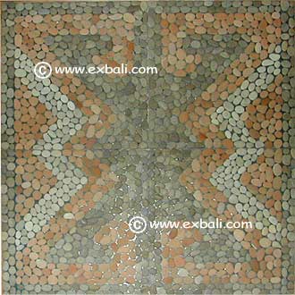 Asmat design natural pebble mat