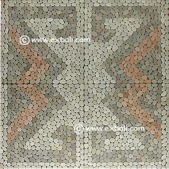 Natural stone pebble tile mat