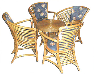 Rattan frame dining set