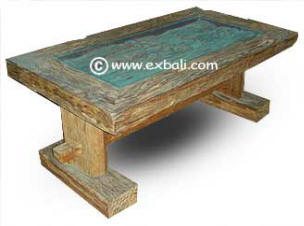 rustic teak coffee table