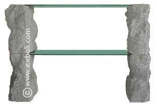 2 tier stone shelf