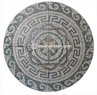 Circular mosaic tile pattern