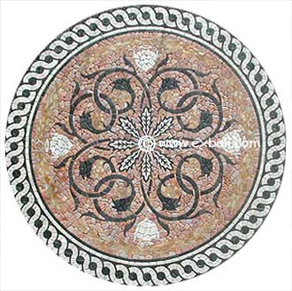 Large  design stone mosaic picture mat from Bali