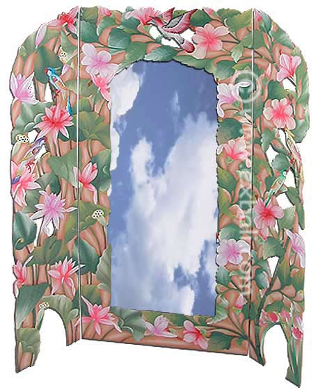 Folding painted screen