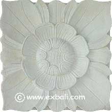 Flower carved stone block