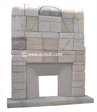 massive stone fireplace