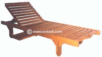 Teak sun lounger with tray