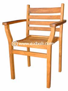 New teak stacking chair