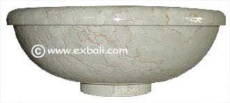 marble dish style basin with rim
