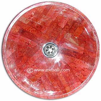 Red coral wash basin