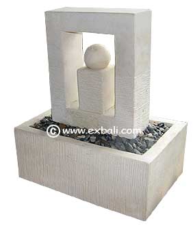 White stone water feature