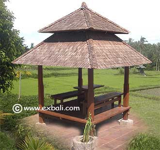 Bali Gazebo with two tier shingle roof