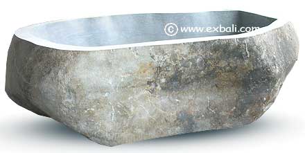Solid rock bathtub