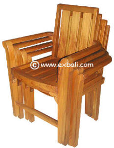 Teak Low Back Stacking Chaors