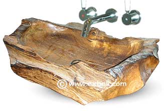 Distressed teak handbasin