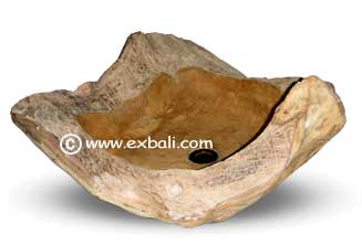 teak tree trunk hand basin