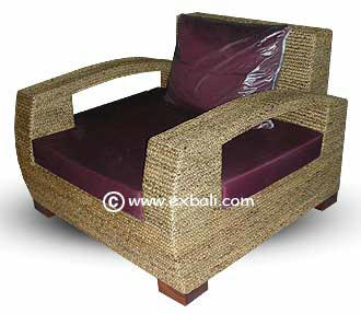 Lounge chair made from woven materials