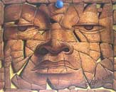 Stone faced Buddha painting