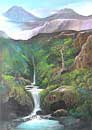 Mountain waterfall canvas