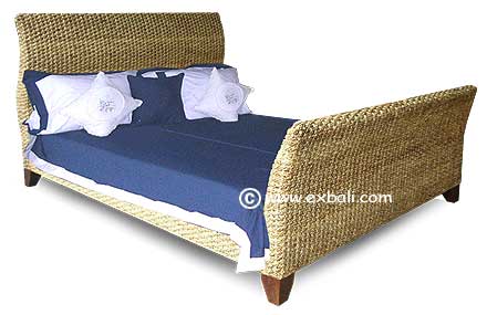 Tropical Bedroom Furniture Export Bali, Seagrass Sleigh Bed King