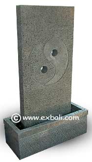 Concrete Ying Yang water feature