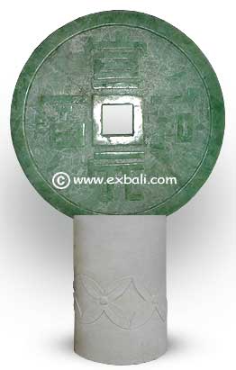 Chinese coin glass sculpture