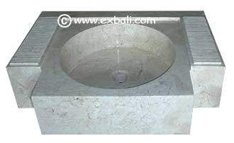 Serated marble washbasin 