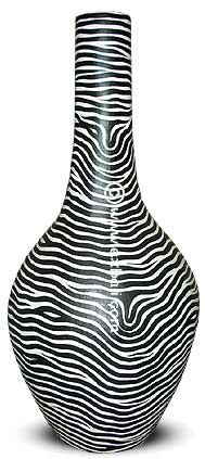 Black and white painted pot