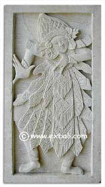 Bali dancer stone carving