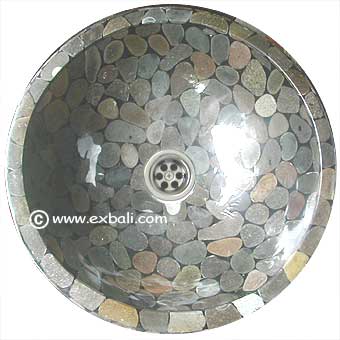 Stone mosaic washbasin