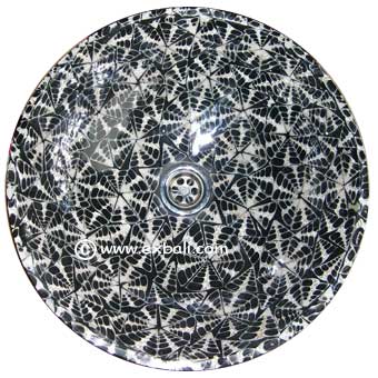 Mosaic shell hand basin