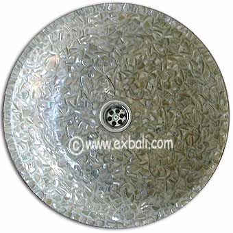 white mother of pearl wash basin