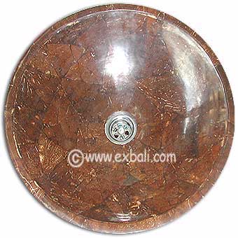 Coconut shell in resin washbasin