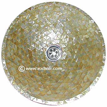 Yellow mother of pearl wash basin