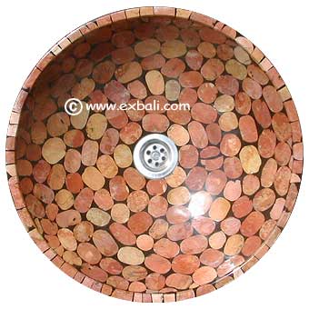 Pink pebble washbasin