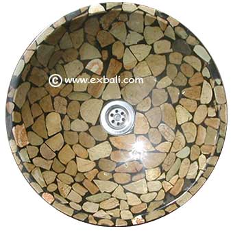 Brown pebble washbasin