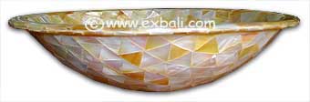 Double sided mother of pearl washbasin
